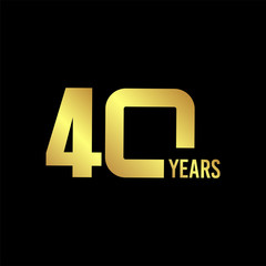 40 Year Anniversary Vector Template Design Illustration