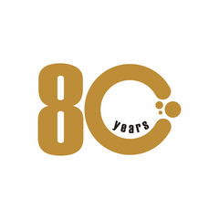 80 Year Anniversary Vector Template Design Illustration