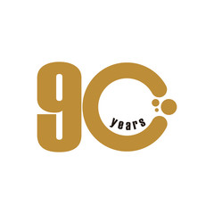 90 Year Anniversary Vector Template Design Illustration
