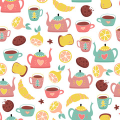 Breakfast seamless pattern in vector