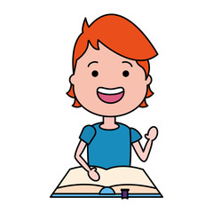 young man with open book icon