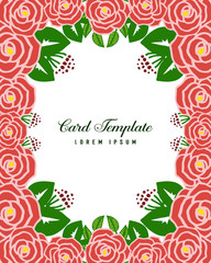Vector illustration crowd of rose flower frames bloom for invitation card template design