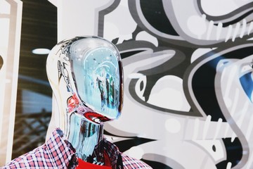 abstract blurred Chrome human mannequin portrait photography