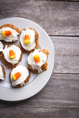 Pumpkin Spice cookies with candy corn