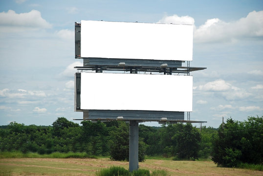 Double Blank White Billboards Just Add You Own Text