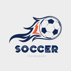 Obraz premium Football or soccer tournament logo design