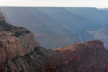 An early morning view of The Grand Canyon and Colorado River.