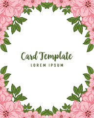 Vector illustration invitation template card with design artwork pink flower frame