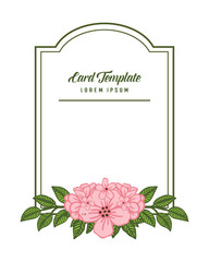 Vector illustration decorative of card template with beautiful flower frame isolated on white backdrop