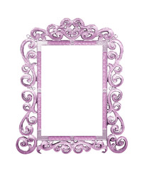 vintage picture and photo frame isolated on white background