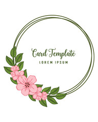 Vector illustration design card template with various style flower frame