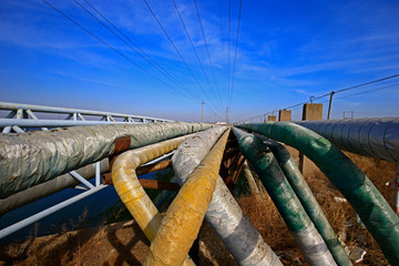 Oil pipelines and valves, industrial equipment