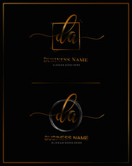 Initial D A DA handwriting logo vector. Letter handwritten logo template.