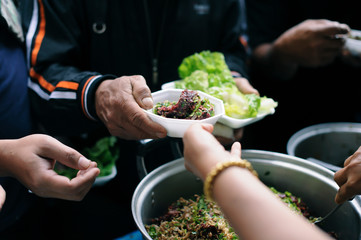 Society of donations and food sharing for the poor: ideas about helping