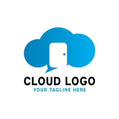 Cloud Logo / Technology Icon / Digital Vector / Modern Symbol Design Inspiration