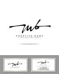 M B MB initial handwriting logo template vector.  signature logo concept