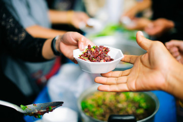 Donations to share food for people with starvation without money