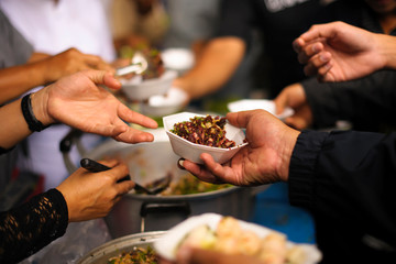 Donations to share food for people with starvation without money