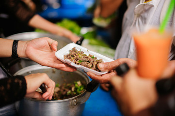 Donations to share food for people with starvation without money