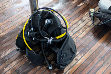 diving equipment on board the boat