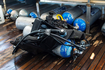 diving equipment on board the boat