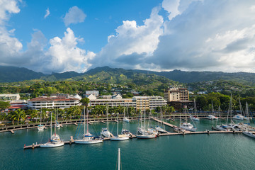 Aerial View of Papeete Tahiti (French Polynesia) 