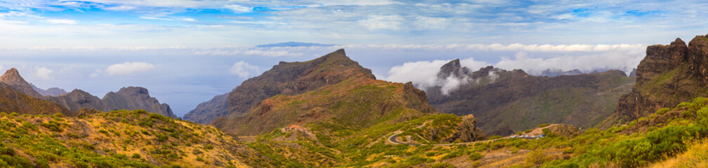 Gorgeous panoramic view of the Maska gorge.Tenerife. Canary Islands..Spain
