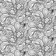 Black and white abstract seamless pattern.