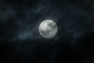Fototapeta na wymiar Full moon and night sky