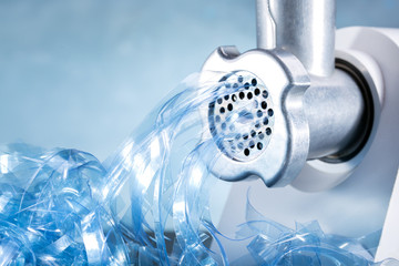 Recycling a plastic. Ecology concept.