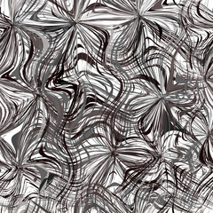 Stoffe zum Nähen Grunge striped and wavy seamless pattern in black,white,grey colors