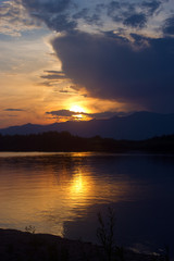Fototapeta na wymiar Sunset over Upper Angara