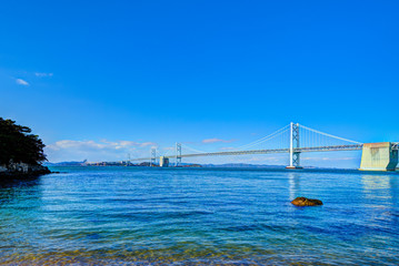 Fototapeta premium 瀬戸大橋 沙弥島から撮影(香川県坂出市)