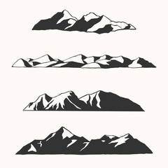 Hand Drawn Mountains - Vector Illustrations of hand drawn mountains and mountain ranges © Giraphics