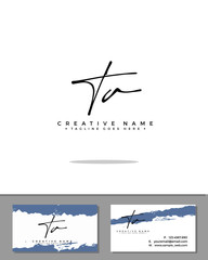 T A TA initial handwriting logo template vector.  signature logo concept