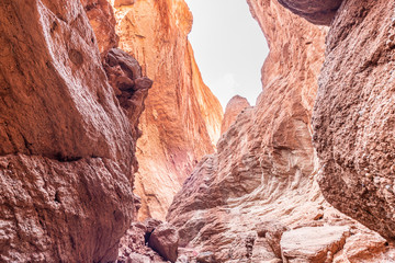 Fototapeta Tianshan Mysterious Grand Canyon entrance Xinjiang Uygur Zizhiqu China ，Sandstone formations in Utah USA   obraz