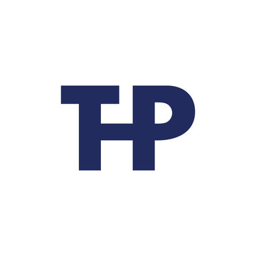 letter thp simple geometric line logo vector