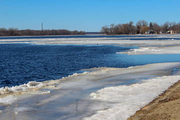 winter landscape with river and trees