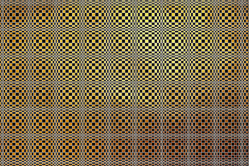 Shiny unique creative checkered dynamic modern golden abstract texture pattern. Design element.