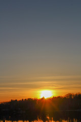 Fototapeta na wymiar sunset and grey sky