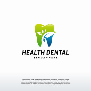 Health Dental Logo designs concept vector, Leaf and Dental logo
