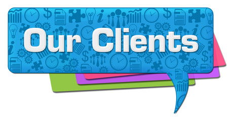 Our Clients Business Symbols Blue Colorful Comment Symbol 