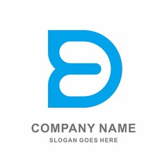 Monogram Letter E & D Geometric Square Business Company Vector Logo Design Template	