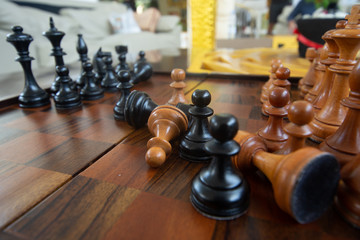 chess at living room
