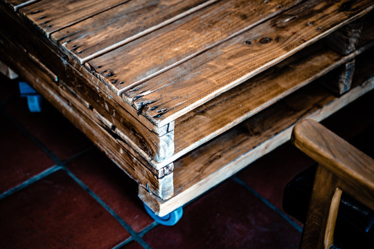 Wooden coffee table made with pallet