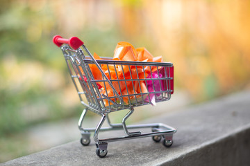 shopping cart with gifts