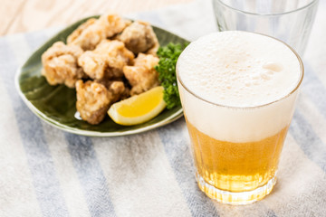 ノンアルコールビールと唐揚げ