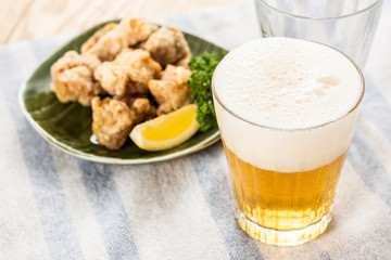 ノンアルコールビールと唐揚げ