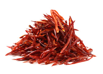 dry red pepper on white background