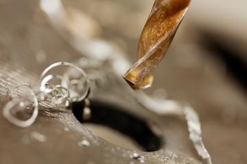 drill bit with metal cuttings